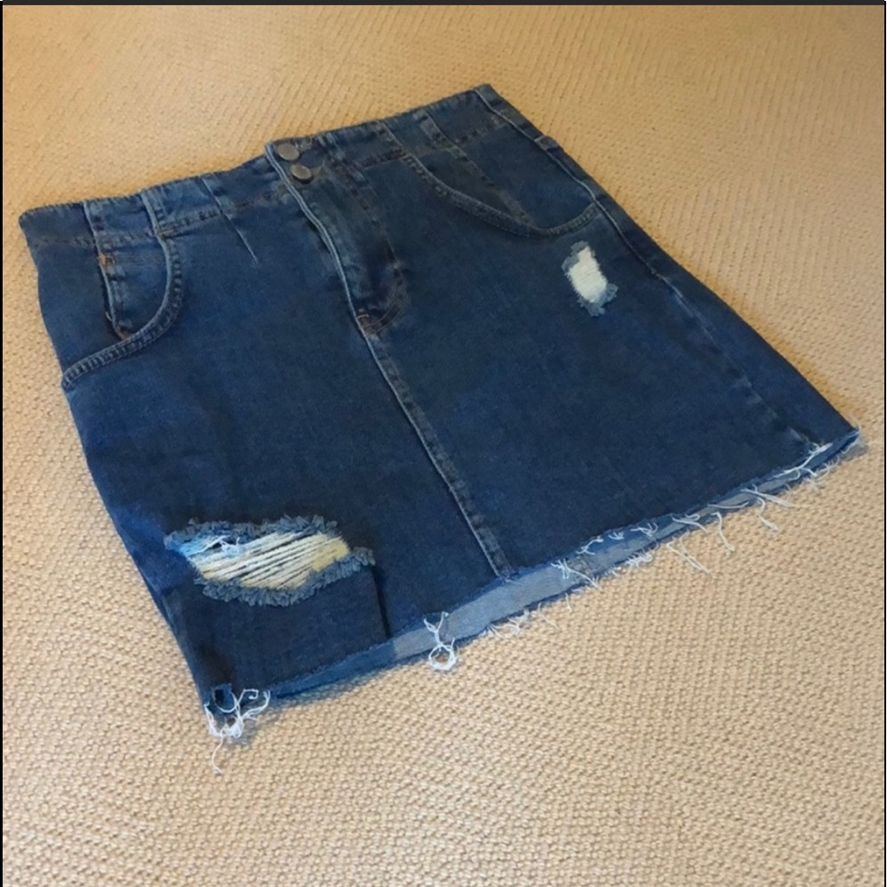 Free People denim mini skirt